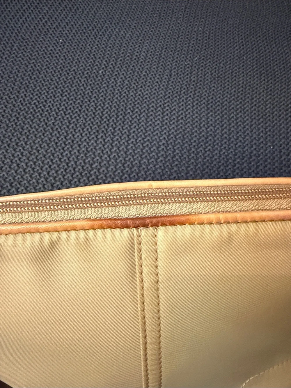 Coach Beige Cosmetic Pouch with Red Accent